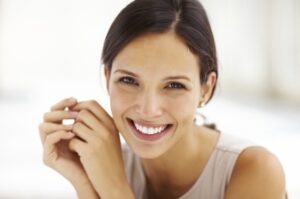 closeup of smiling young woman