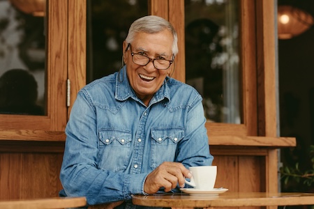 Man smiling because of Denture Implants - Marble Falls, Brady, Burnet, TX