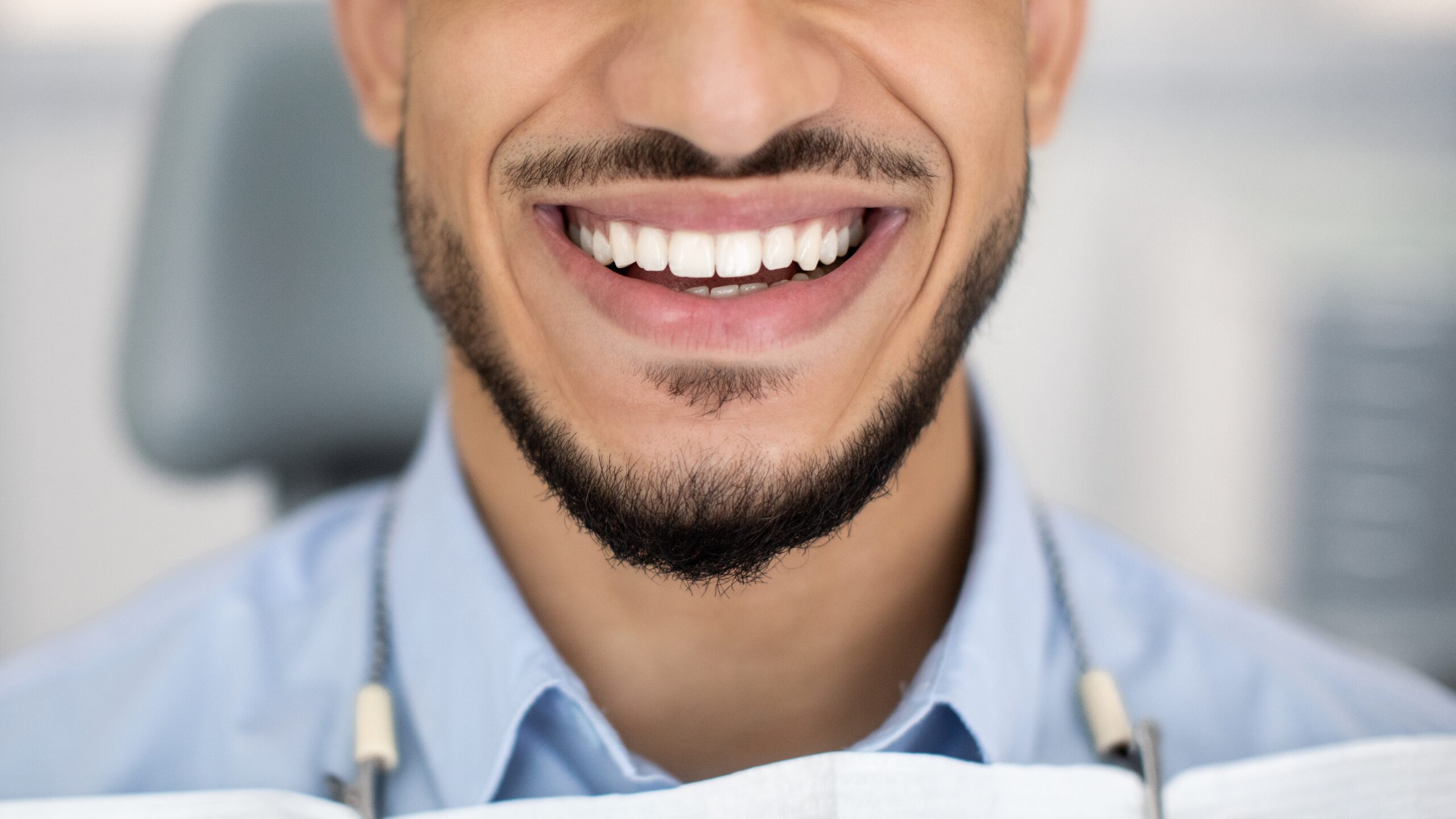 closeup of a newly bonded smile